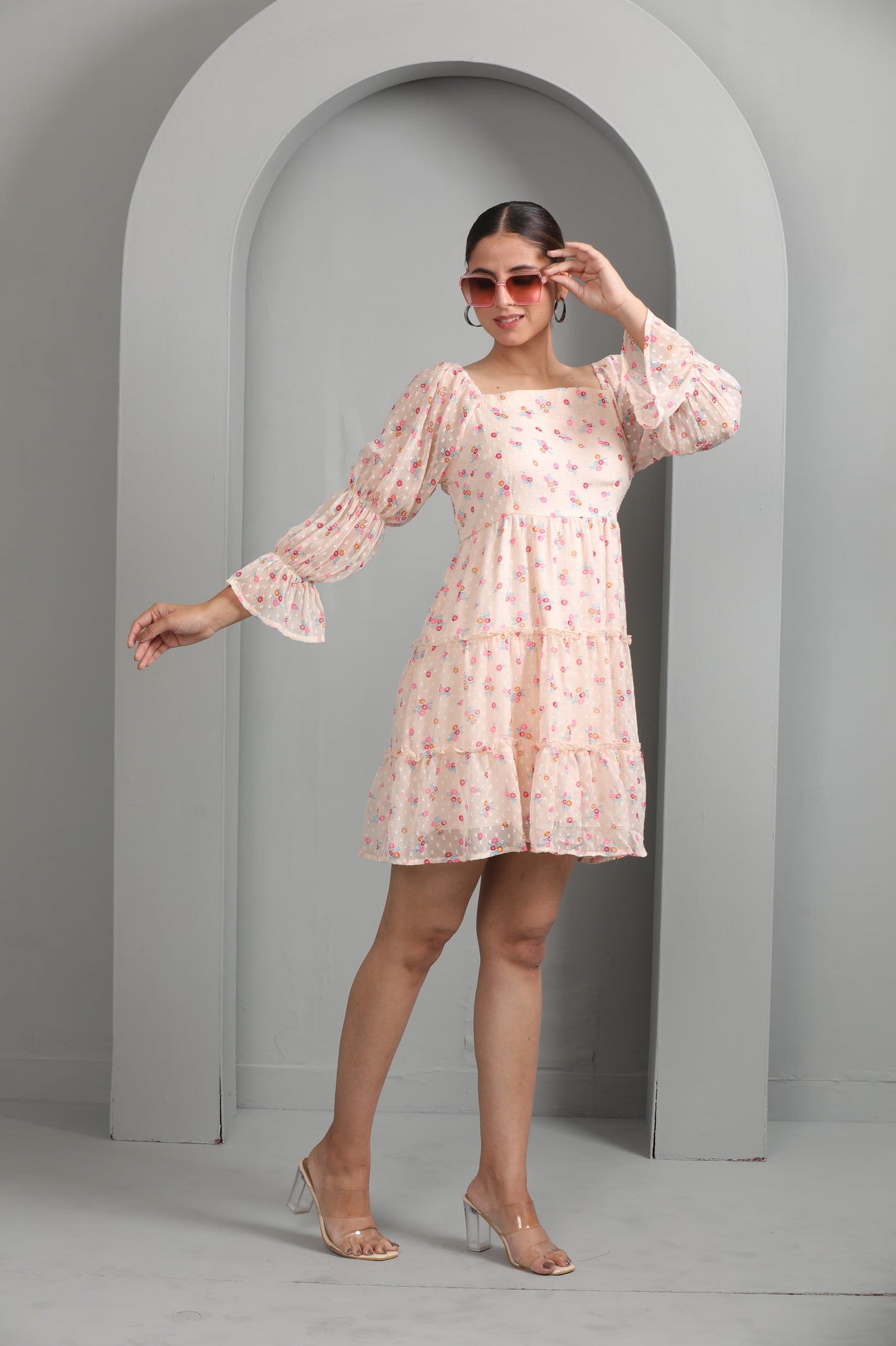 PEACH BACK KNOT DRESS