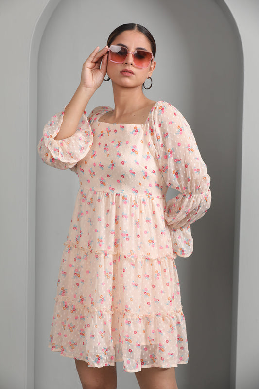 PEACH BACK KNOT DRESS