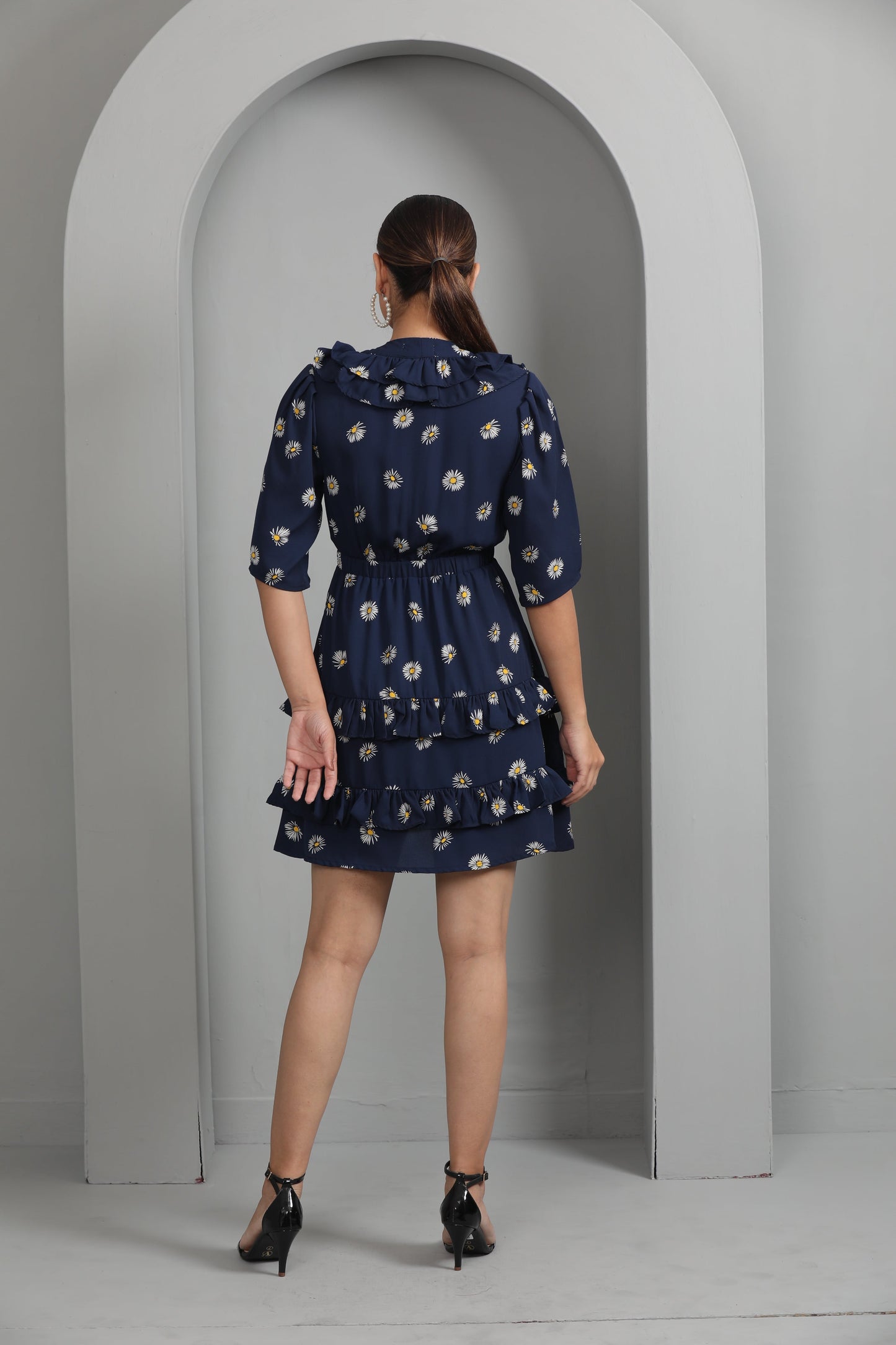 NAVY SUNFLOWER DRESS