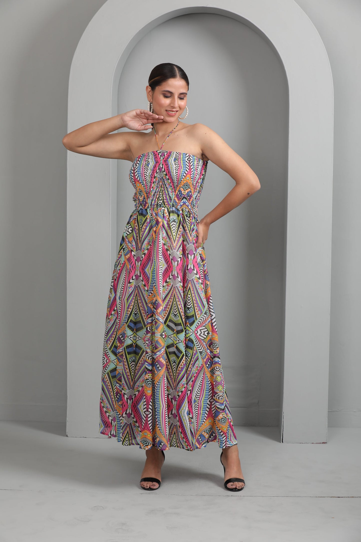 VIBRANT OFF SHOULDER GOWN