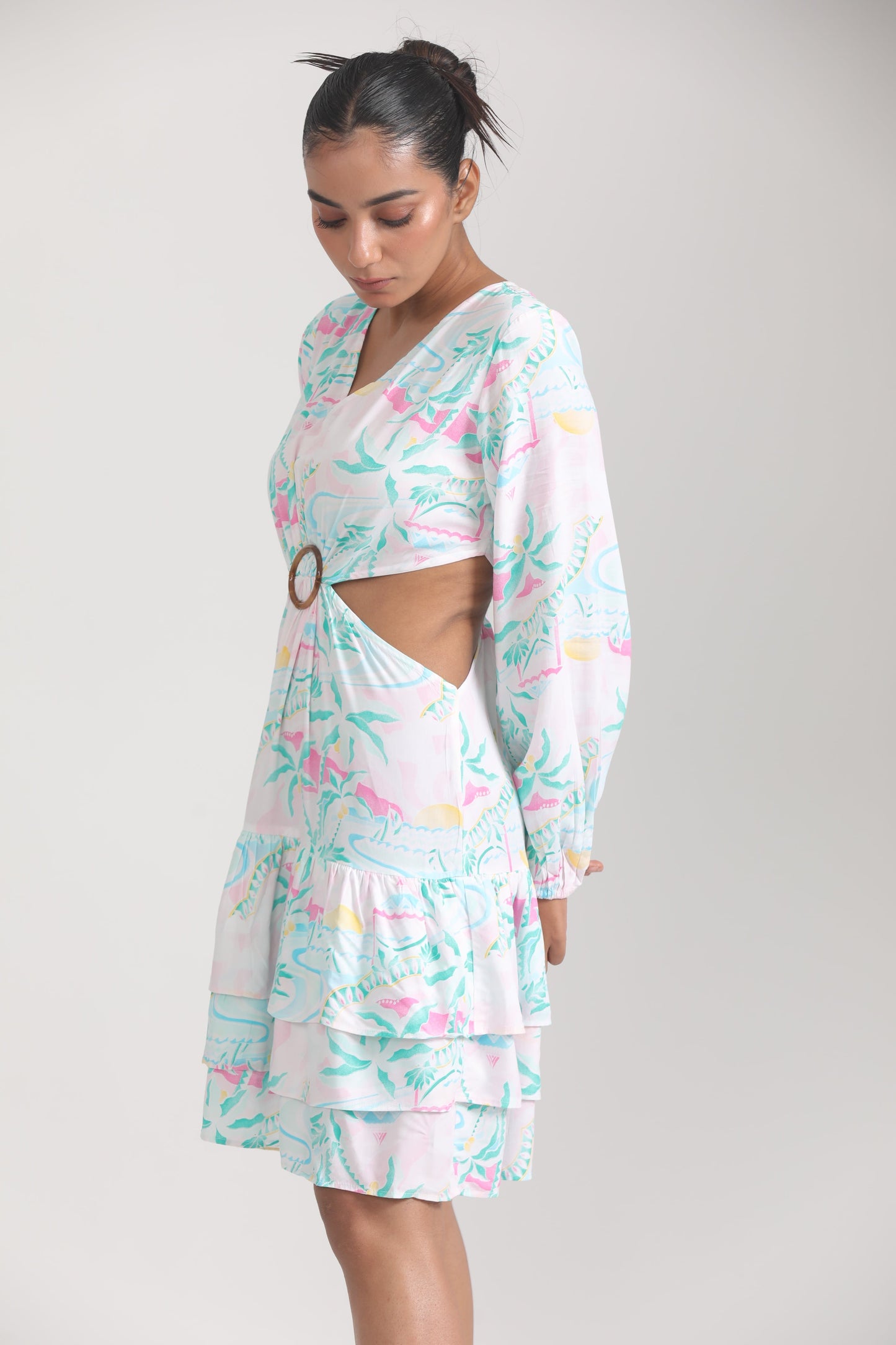 WHITE MULTI CUT OUT DRESS