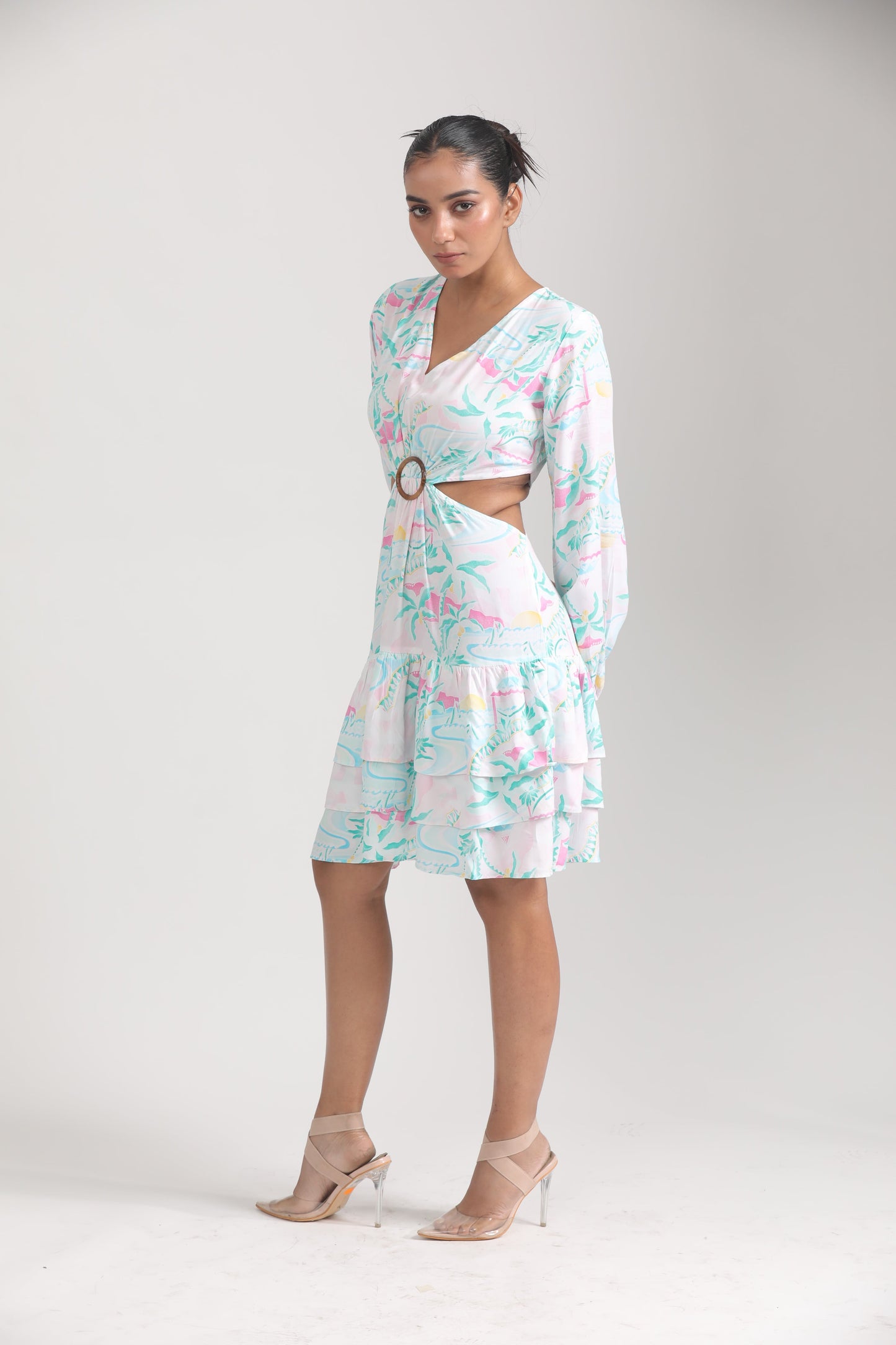 WHITE MULTI CUT OUT DRESS