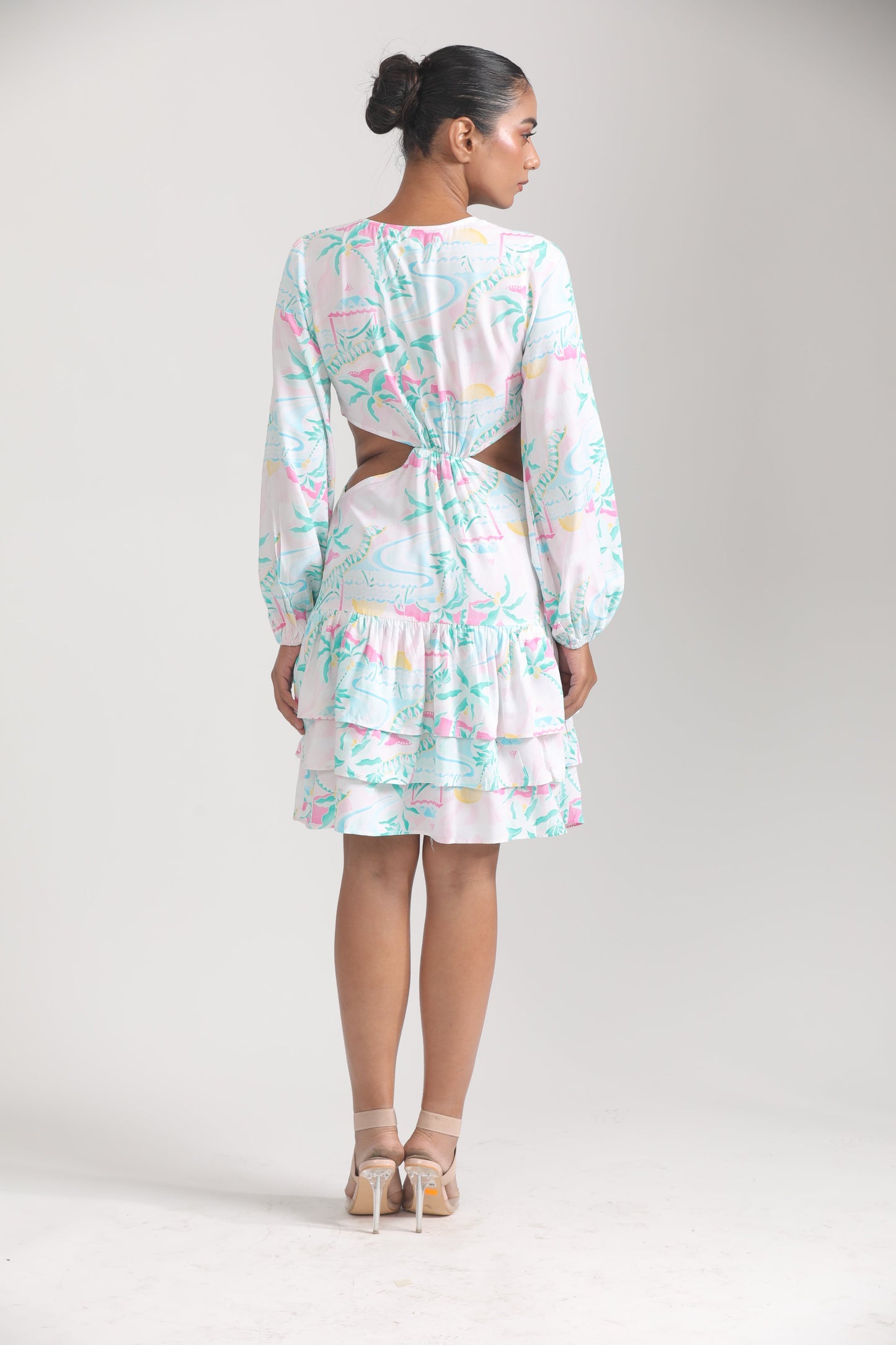 WHITE MULTI CUT OUT DRESS