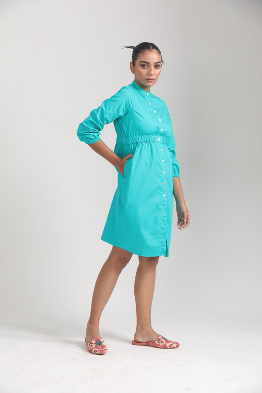 ROUND COLLAR SHIRT DRESS