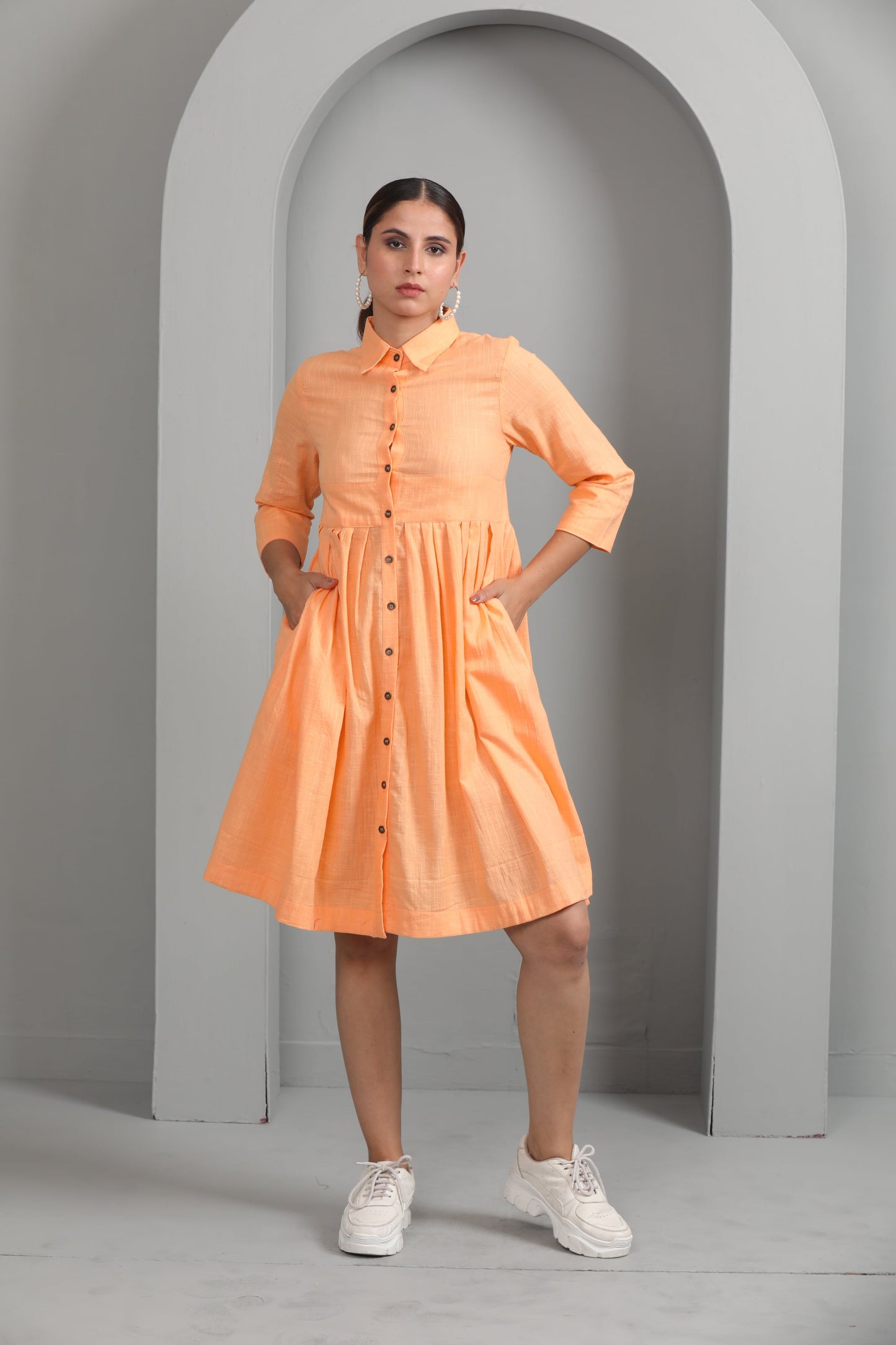 COTTON PEACH DRESS