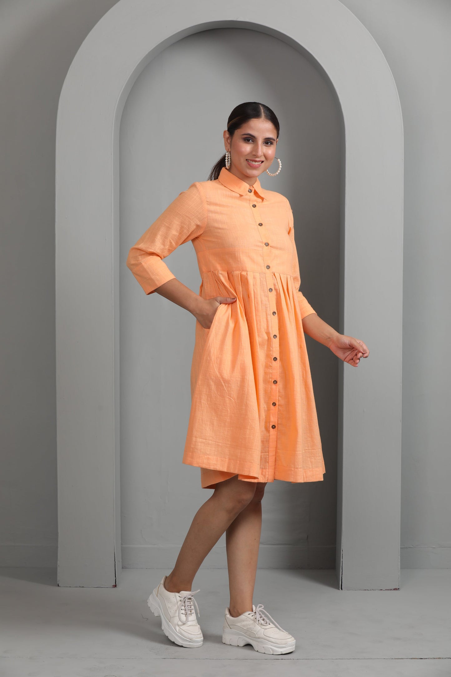 COTTON PEACH DRESS