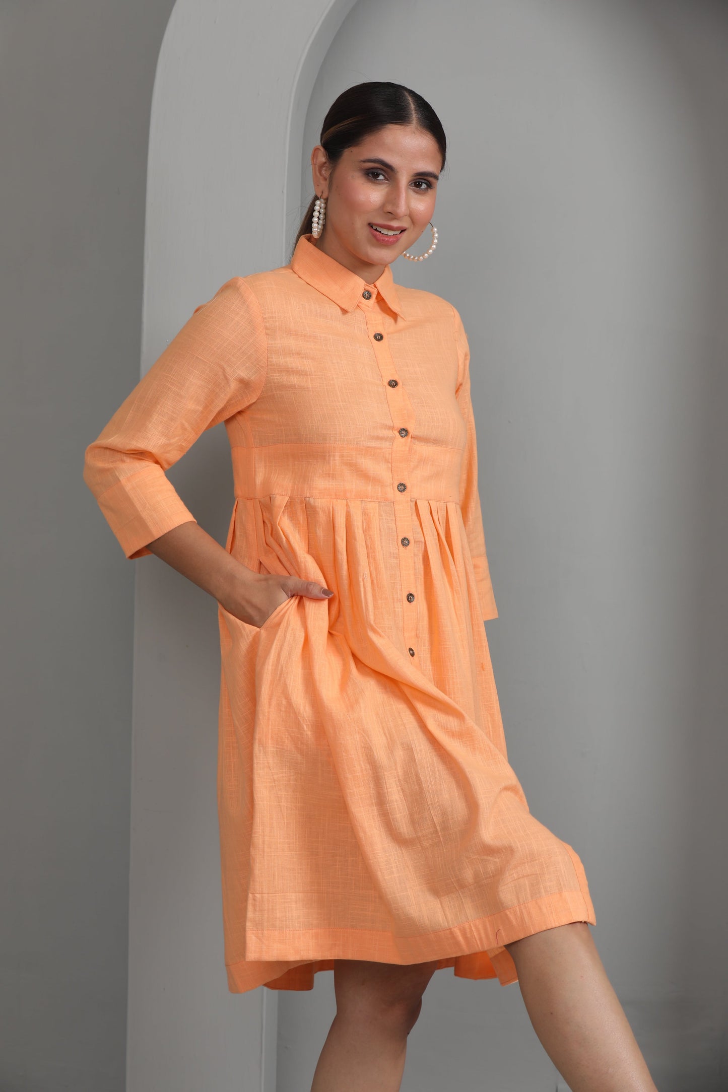 COTTON PEACH DRESS