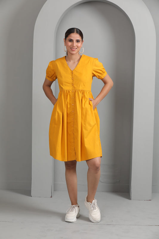 HONEY COTTON POPLIN DRESS
