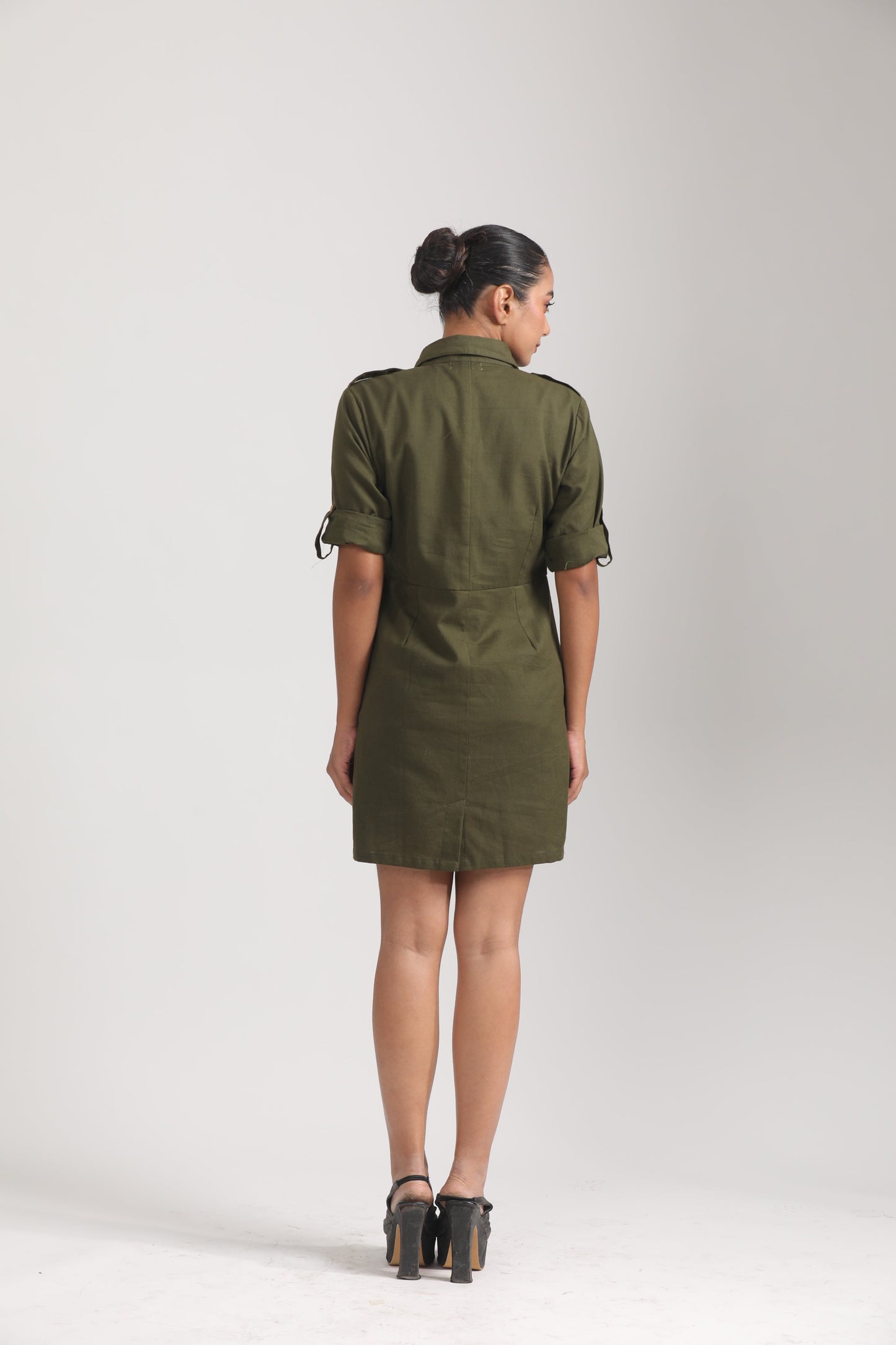 GREEN SHIRT DRESS