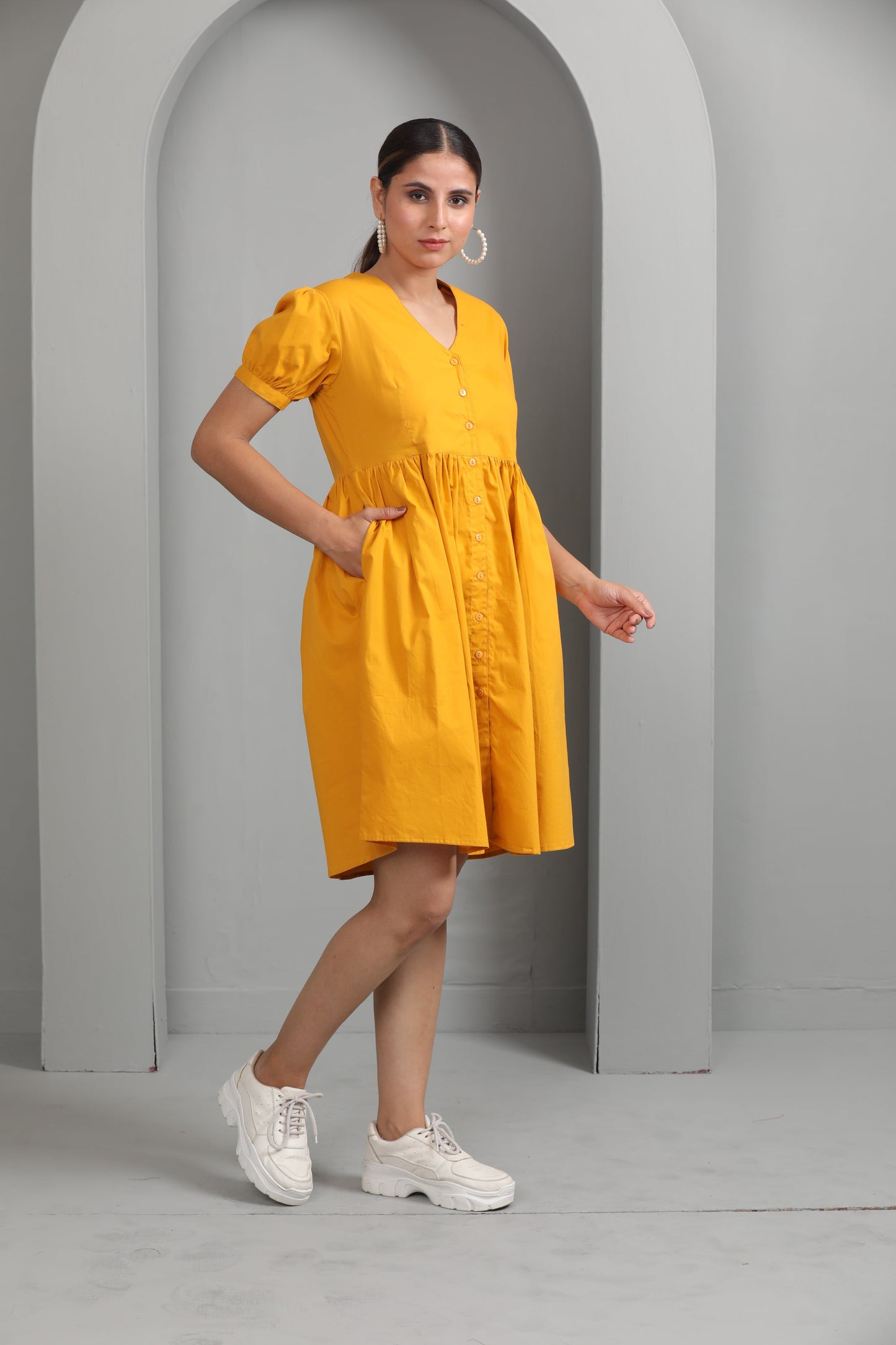 HONEY COTTON POPLIN DRESS
