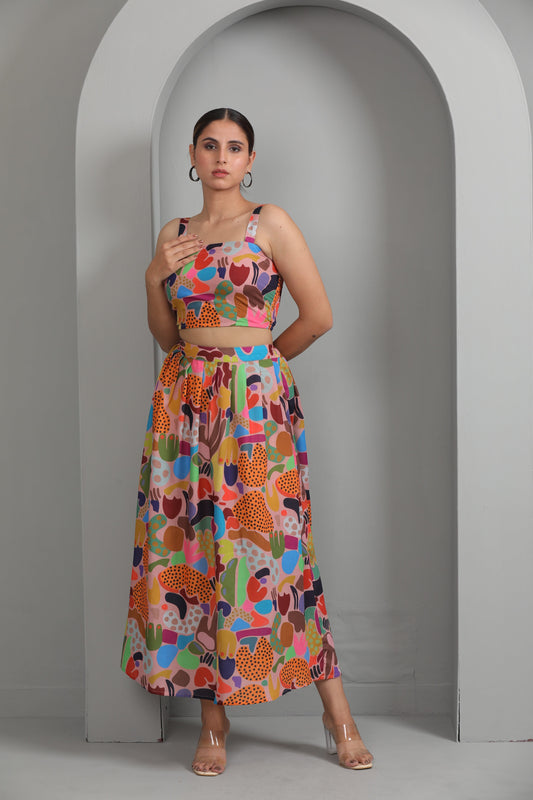 CROP TOP AND SKIRT CO ORD SET