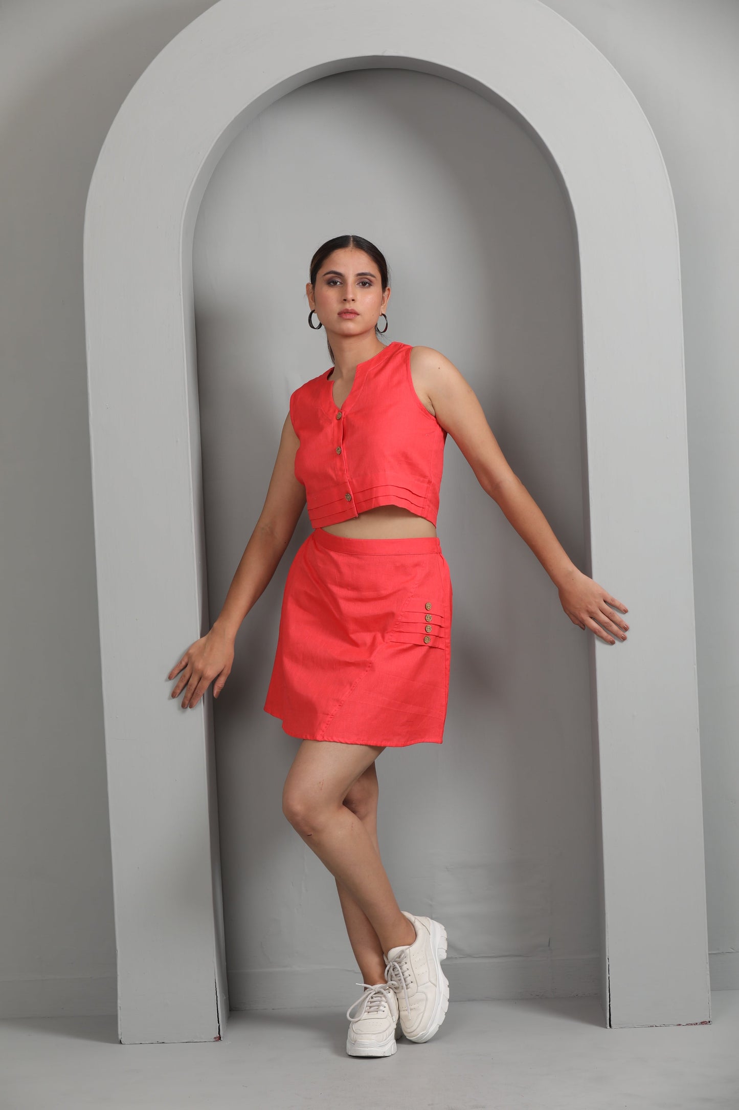 COTTON CRIMSON CO ORD SET