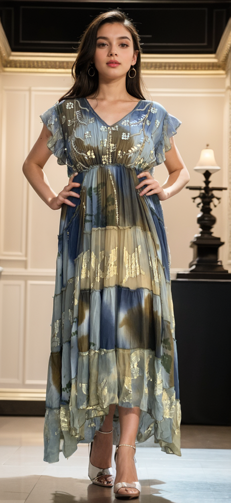 BLUE TIE & DYE DRESS  BST 08