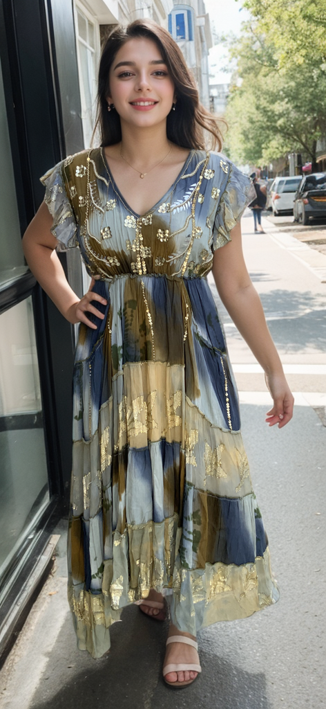 BLUE TIE & DYE DRESS BST 08