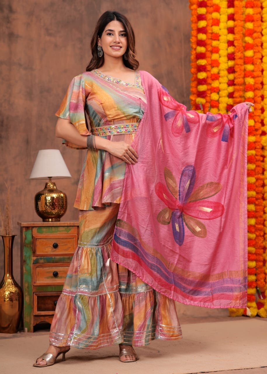 ONE SHOULDER SHARARA KH12