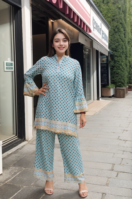 L BLUE CO ORD SET SD 42