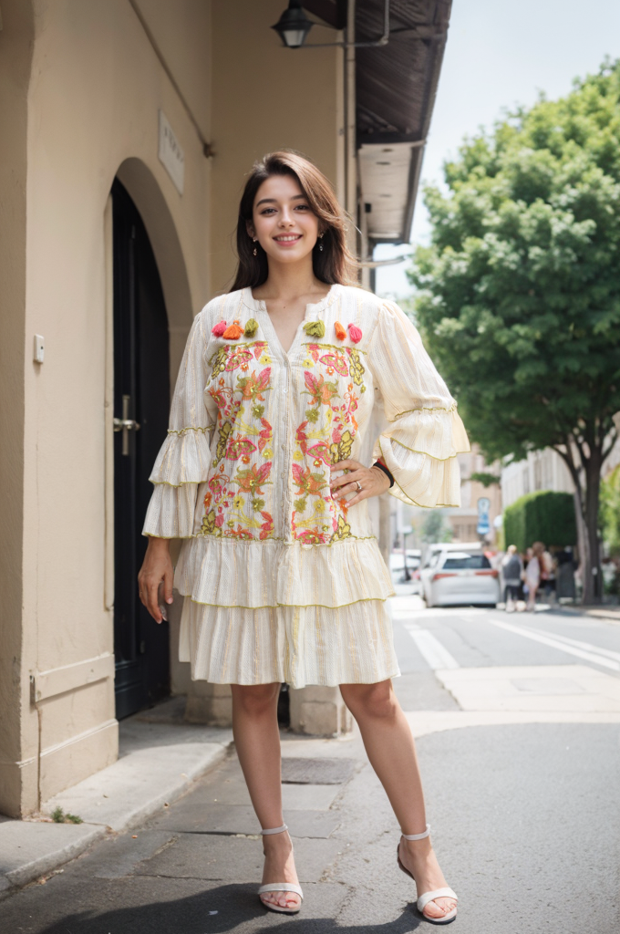 CREAM SHORT DRESS BST 5