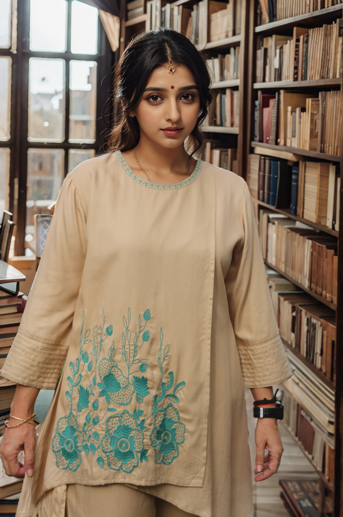 BEIGE EMB RAYON CO ORD