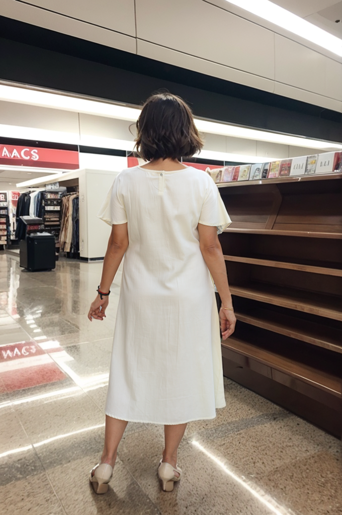 IVORY BLUE FLOWER DRESS