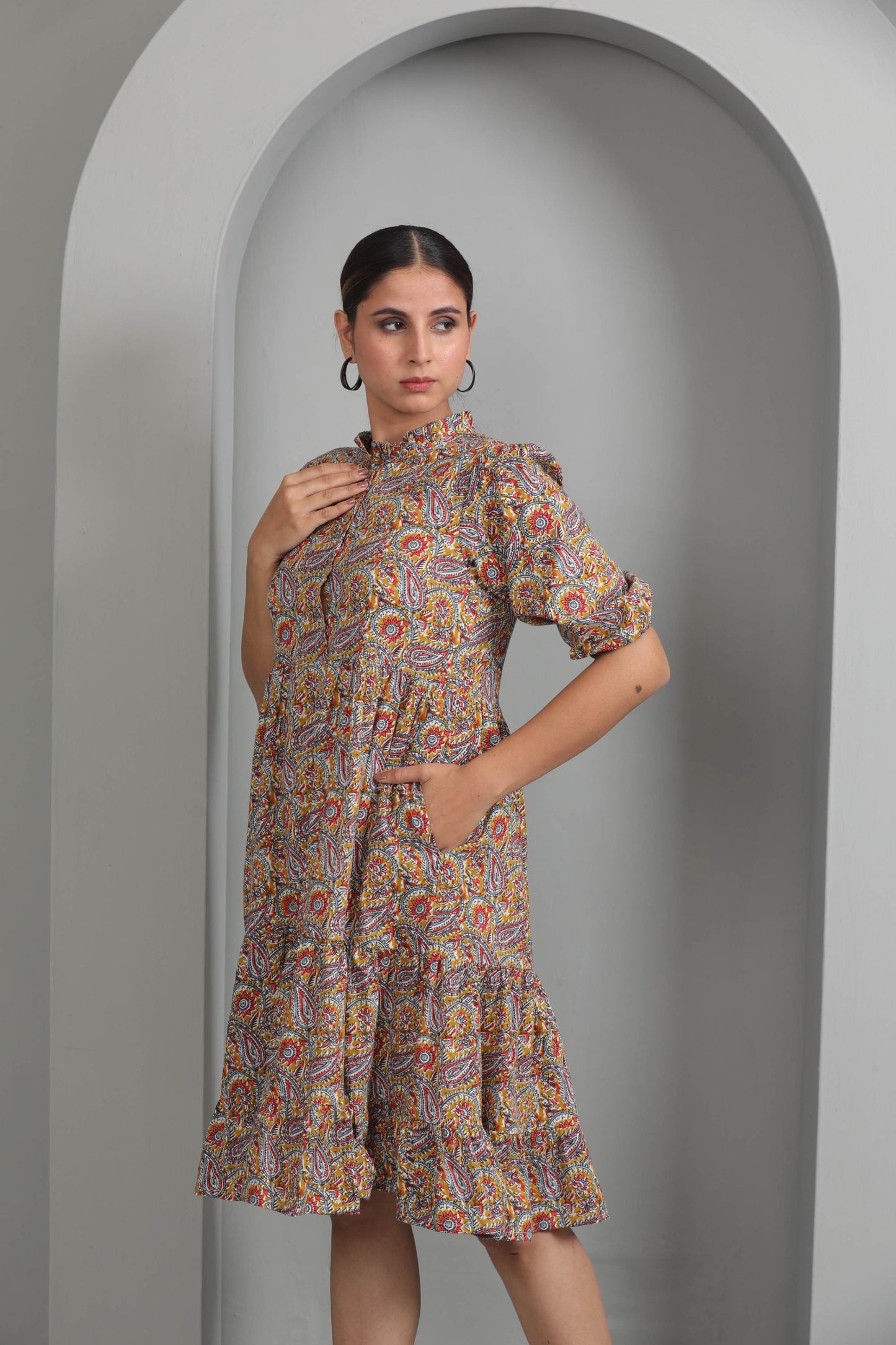 MULTICOLOURED PRINTED DRESS