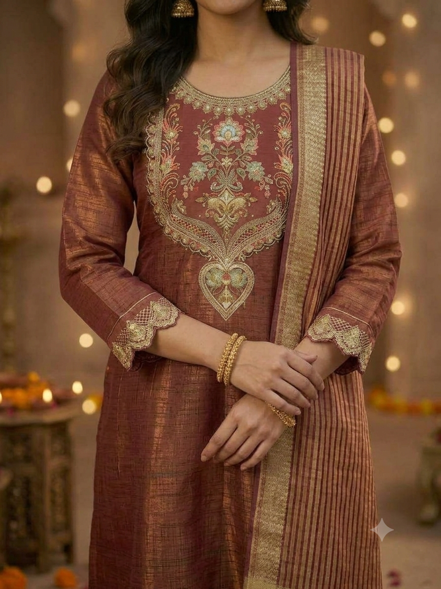 Maroon Shimmer Suit TAC 19