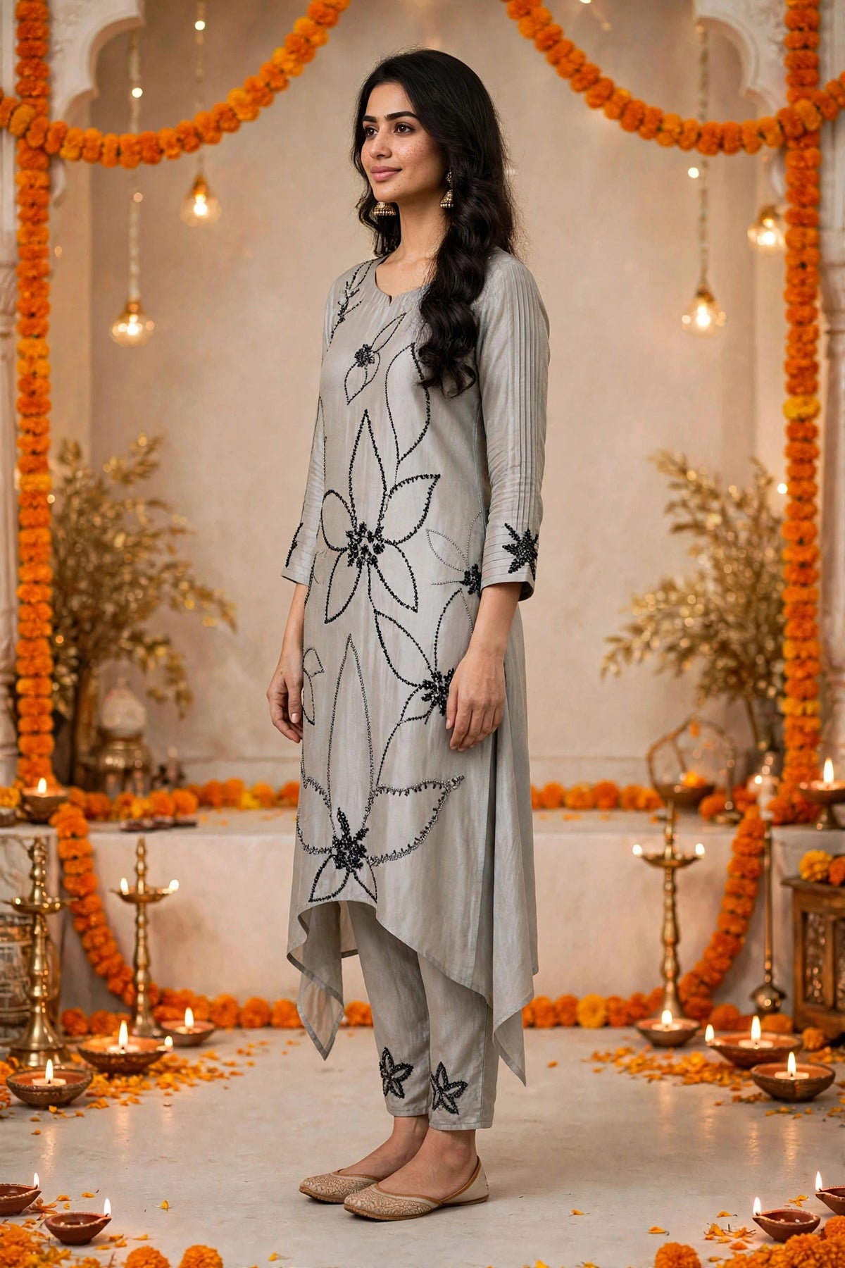 Grey Emb Co-ord FAC 5