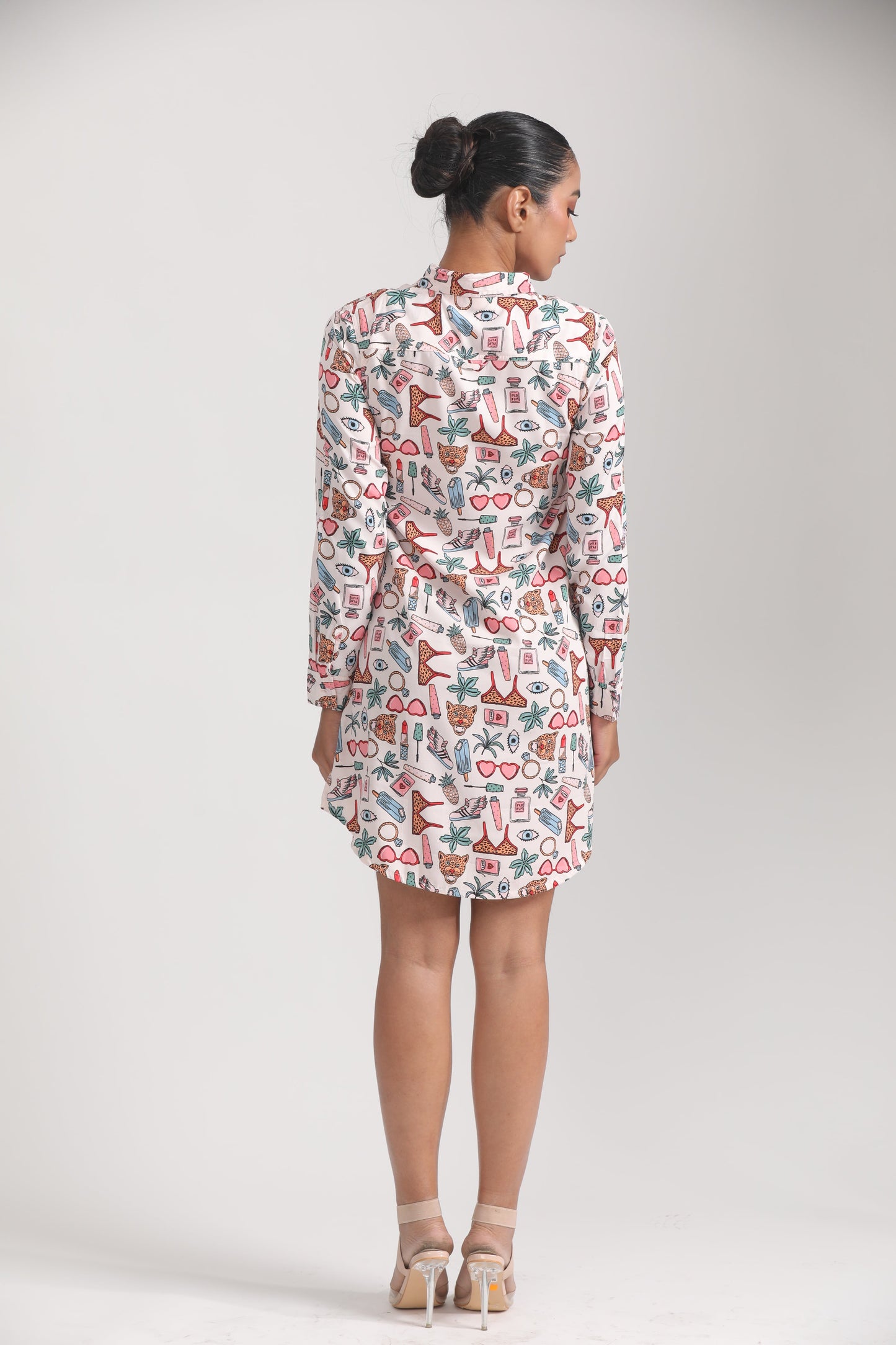 MULTICOLOURED BEACH SHIRT DRESS