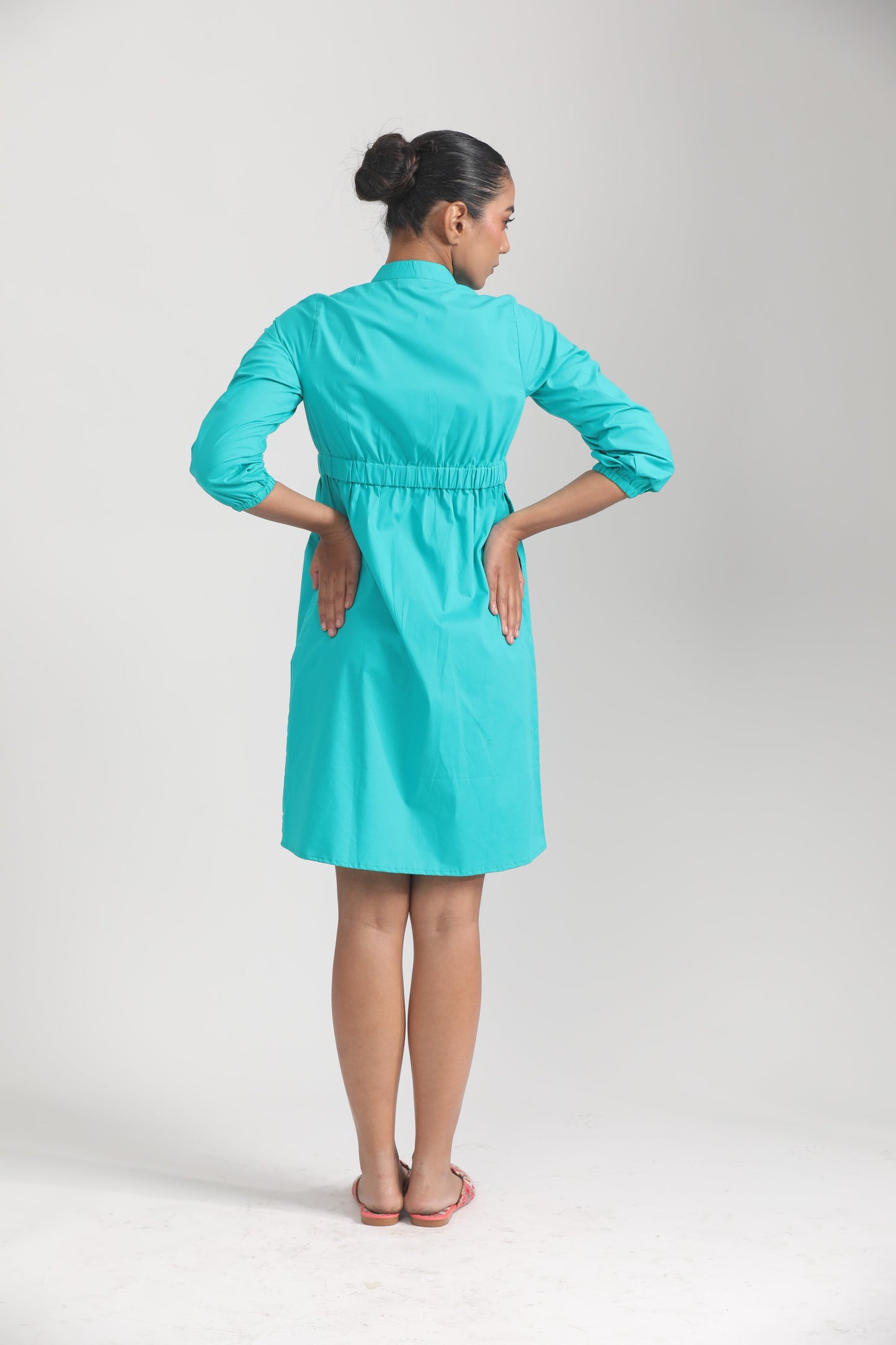 ROUND COLLAR SHIRT DRESS