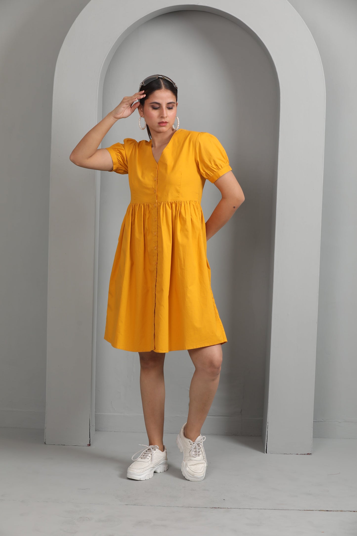 HONEY COTTON POPLIN DRESS