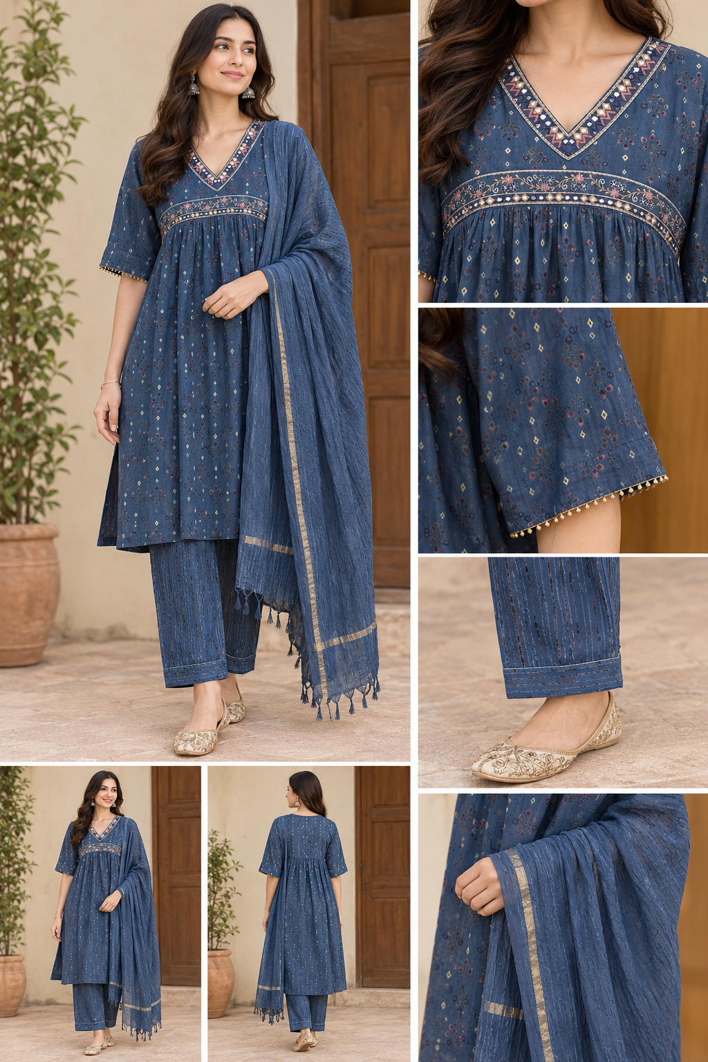 Blue Mirror Work Suit SD 45