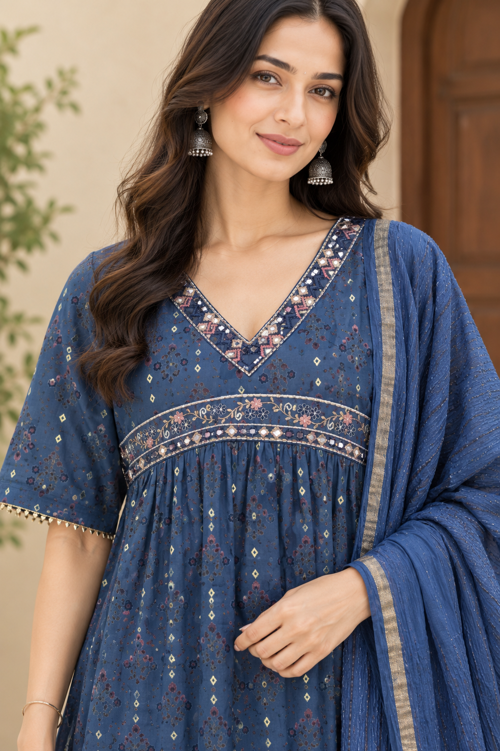 Blue Mirror Work Suit SD 45