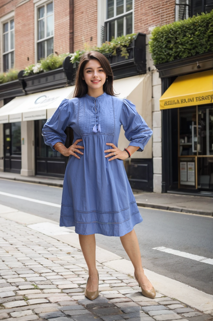 indigo lace dress Antique Long Indigo Blue Cotton Dress With Lace Collar and Top Size S/M