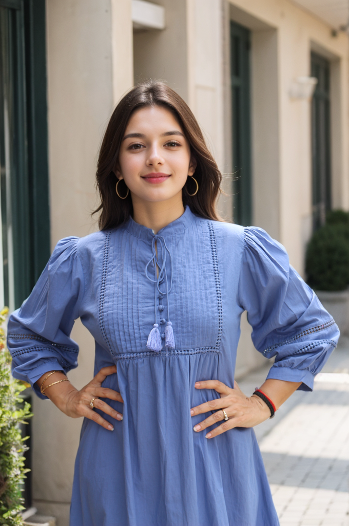 INDIGO LACE DRESS