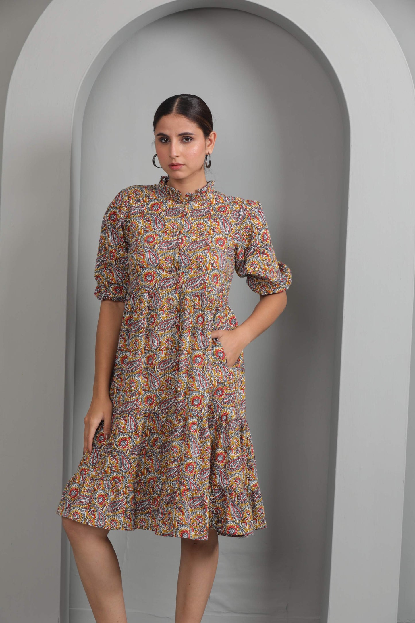 MULTICOLOURED PRINTED DRESS